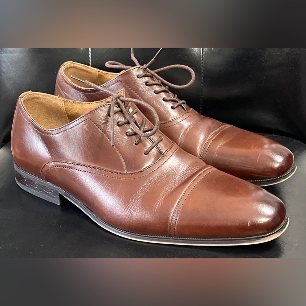 Florsheim Brown Leather Cap Toe Oxford Shoes Men's Size 9 D